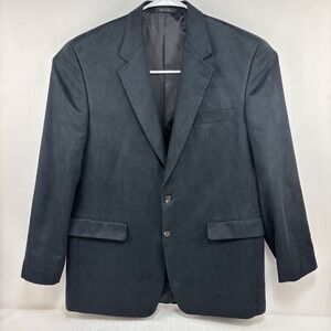 Chaps Men's Suede‎ Blazer Sports Coat Size 42L Black 2-button Jacket